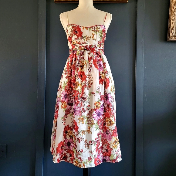 Zara Dresses & Skirts - Zara Floral Spaghetti Spring Summer Sun Midi Dress Size Small